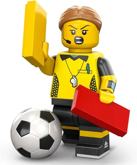 LEGO Series 24 SOCCER REFEREE minifigure w/stand & checklist