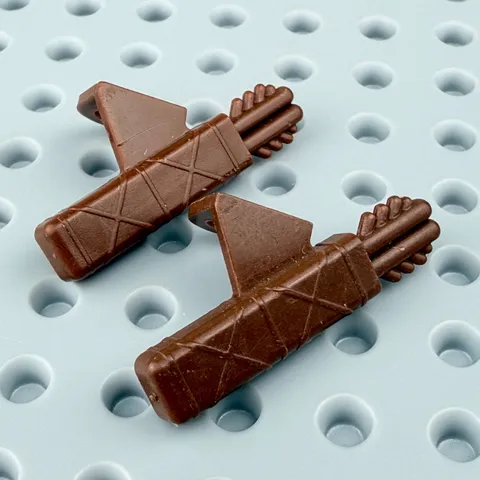 LEGO Lot of 2 Old Brown Arrow Quiver - Minifigure Accessory - Castle Archer