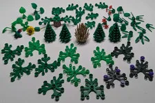 LEGO Lot of  Spruce Trees Tan Prickly Bush Flowers Leaves Plants Shrubs Parts