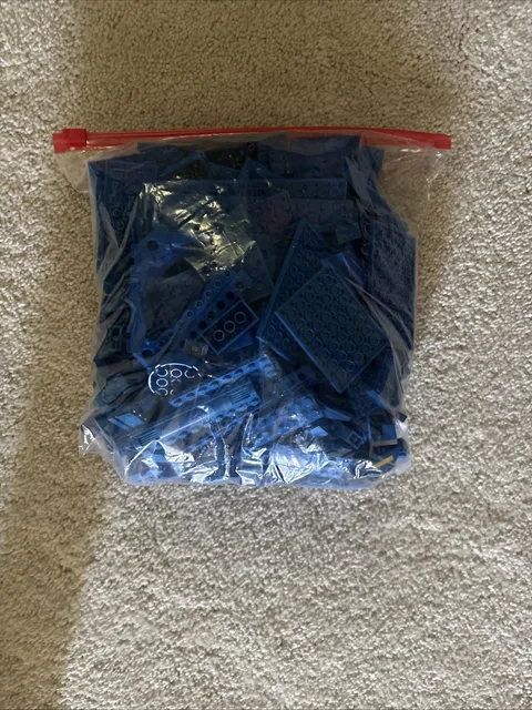 Lot of 1 Gallon Blue Colored Assorted Lego Pieces Blocks Replacement Pieces
