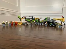 LEGO CITY VOLCANO: Helicopter & Crawler + Excavator & ATVs + minifigures READ
