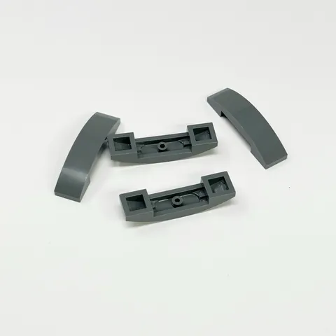 93273 LEGO Parts Slope Curved 4x1 Double No Studs DARK BLUISH GRAY (4)