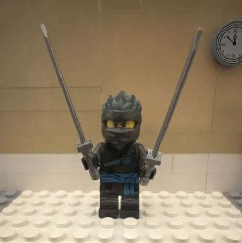 LEGO NINJAGO Ninja Minifigure w/ 2 Gray Swords Plastic Ages 6+