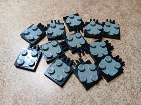 LEGO BULK LOT 12 2X2 TURNTABLE PLATE 3 FINGER COMPLETE ASSEMBLY #251 #3679