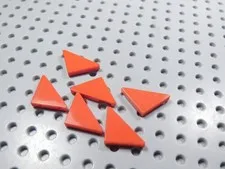 LEGO Lot of 6 Red 2x2 Smooth Cut Corner Tiles Plates AY