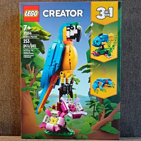 LEGO Creator 3-in-1 Exotic Parrot 31136 Building Set, 253 pcs, Age 7+
