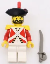 LEGO Pirates - Imperial Guard Officer Minifigure - with sword + hat + feather