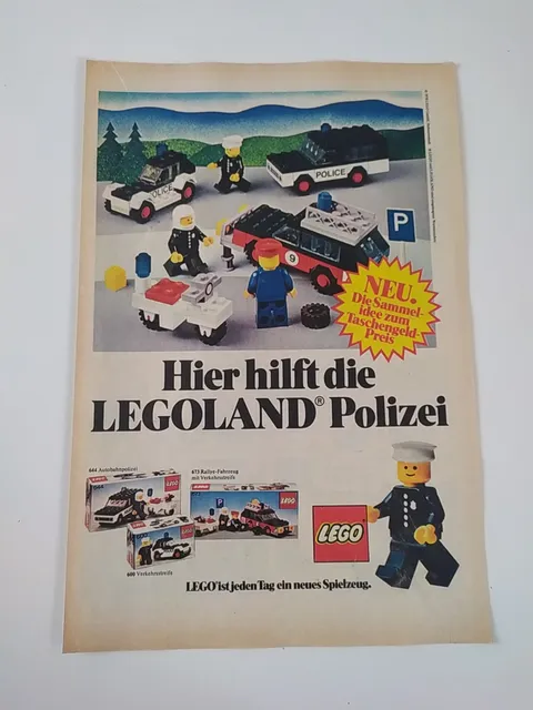 Rare Advertising Flyer Advertising Sheet LEGO Legoland City Police City 644 673 1978