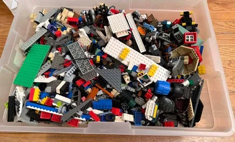LEGO 13 LBS X Bulk USED LOT of Bricks Small Plates Parts Pieces NO MINIFIGURES