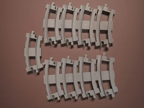 LEGO Duplo Curved Pieces Gray Train Track Set 9-pack