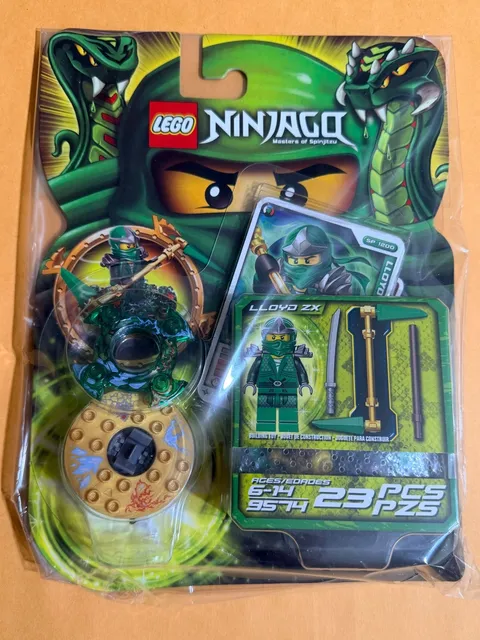 2012 LEGO 9574 NINJAGO Lloyd Zx Spinner NEW Plastic Package Separated Cardboard