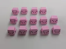 LEGO New x14 Bright Pink Creature Head Pixelated #19727pb011