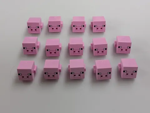 LEGO New x14 Bright Pink Creature Head Pixelated #19727pb011