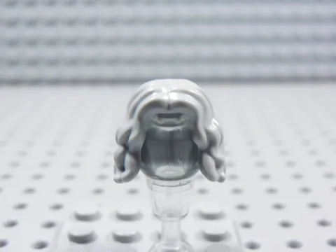 LEGO Female Girl Light Gray Wavy Hair Minifig BG