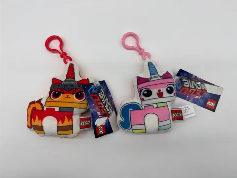 Lego Movie 2 Unikitty Angry Kitty Plush Clip Keychain Flame Fire Lot
