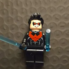 LEGO Nightwing Minifigure The LEGO Batman Movie w/ Masked Head & 2 Blue Batons