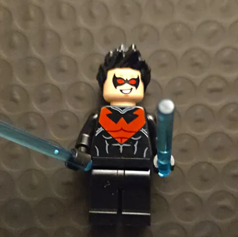 LEGO Nightwing Minifigure The LEGO Batman Movie w/ Masked Head & 2 Blue Batons