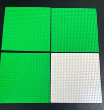 LEGO Green & White Baseplates 32 x 32 Stud 10x10 Inch Square Building Platform
