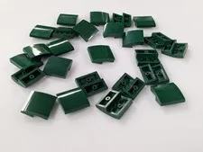 Lego x25 New Dark Green Slope, Curved 2 x 2 x 2/3 # 15068