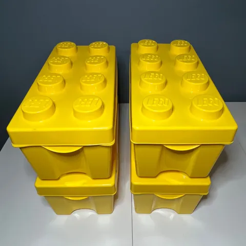 LEGO Storage Brick Case Yellow Stackable 11.8" x 5.9" x 7.1"