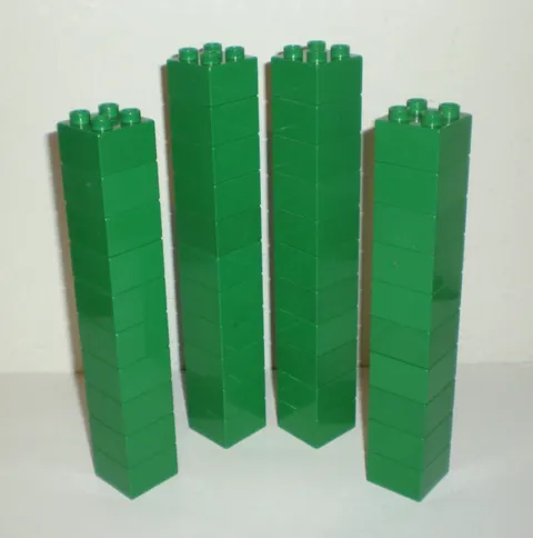 Lego DUPLO Lot of 42 Pieces - Green 2x2 Building Blocks Bricks