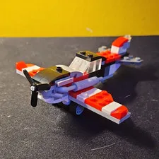 LEGO Propeller Plane Aircraft Build Assembled Model Multicolor Plastic
