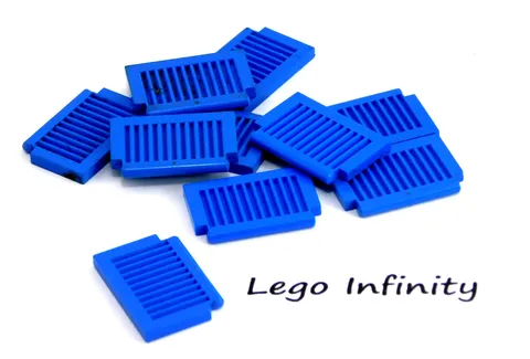 10 LEGO Blue Vintage Window Pane 1 x 2 x 2 Small Shutter (3582) - 10 Pieces