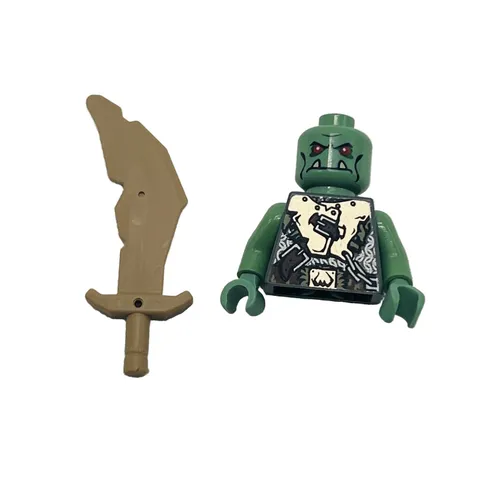 LEGO Minifigure Castle Fantasy Era Troll Warrior Torso & Head with Tan Sword