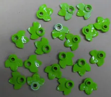 LEGO 20 New Pieces Plant w/ Plate 1x1 with 3 Leaves LIME GREEN #32607
