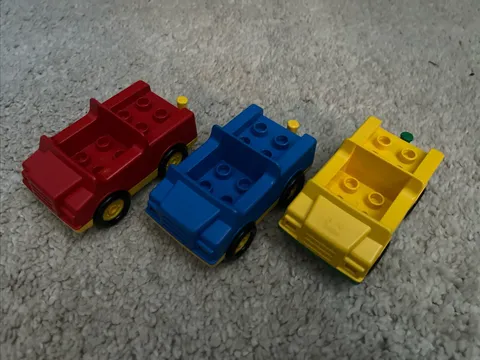 3pcs lego duplo vintage car Red Blue & Yellow
