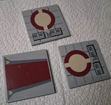 J Lego Lot 3 Tile w/ Sticker 6881pb04 6881pb05 8039 Star Wars