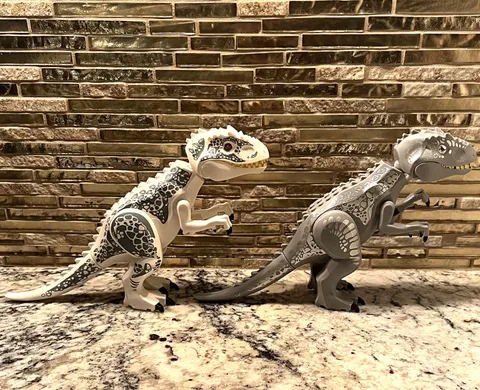 Jurassic World Indominus Rex White and Grey Dinosaur CUSTOM Lego Figure 75919🔥