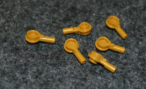 (6) 1x1 Gold w/ Rod / Handle Paddle Brick Bricks ~ Lego  ~ NEW ~