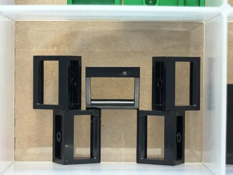 LEGO Parts - Black Tile, Modified 1 x 2 with Bar Handle - No 2432 - QTY 5