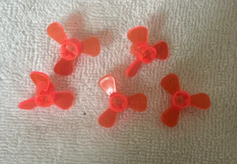Lego Lot of 5 Neon Transparent Clear Pieces Propellers  Orange