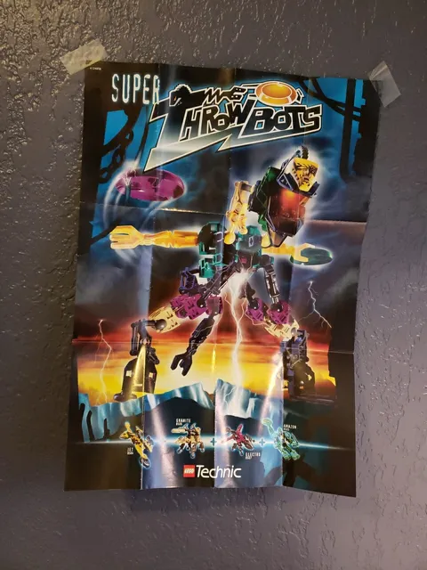 Vintage 1999 LEGO Technic Super ThrowBots Poster - Two Sided - 12”x16”