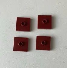 LEGO 4x NEW Plate 2x2 w/ Stud in Center Jumper DARK RED #87580/23893