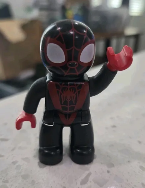 LEGO Duplo figure of Miles Morales, also known as "Spin" -R
