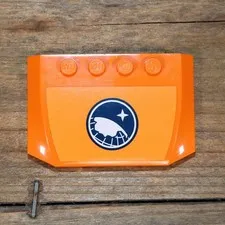 LEGO City Orange Wedge 4x6x2/3 Triple Curved Arctic Explorer Logo 52031pb079