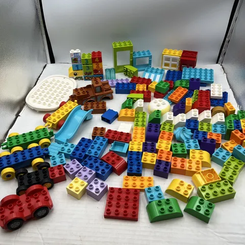 LEGO DUPLO Mix Lot of 135 Blocks Bricks Various Colors,Pieces, Wheel Bases