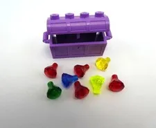 Lego Friends Lavender Purple Treasure Chest Container with 8 Jewels