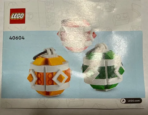 LEGO® 40604 Christmas Decor Set Christmas Ornaments Instruction Manual Only!