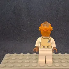 LEGO Minifigure White Outfit with Belt Print & Trans-Orange Head