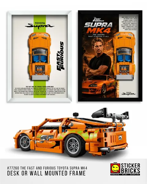 Display Frame for Lego Fast & Furious Toyota Supra MK4 #77260 Speed Champion
