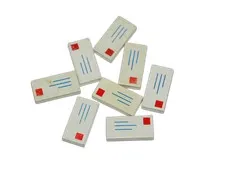 8 Lego® TRAIN 9V RC Brick Tile Post Letter 2x1 WHITE