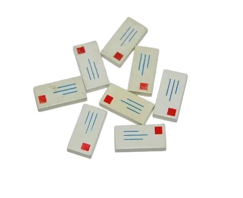 8 Lego® TRAIN 9V RC Brick Tile Post Letter 2x1 WHITE