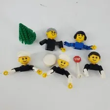 LEGO Homemaker Maxifigure Parts Lot Vintage 1974-1982 Hair Hats Tree Stop Sign