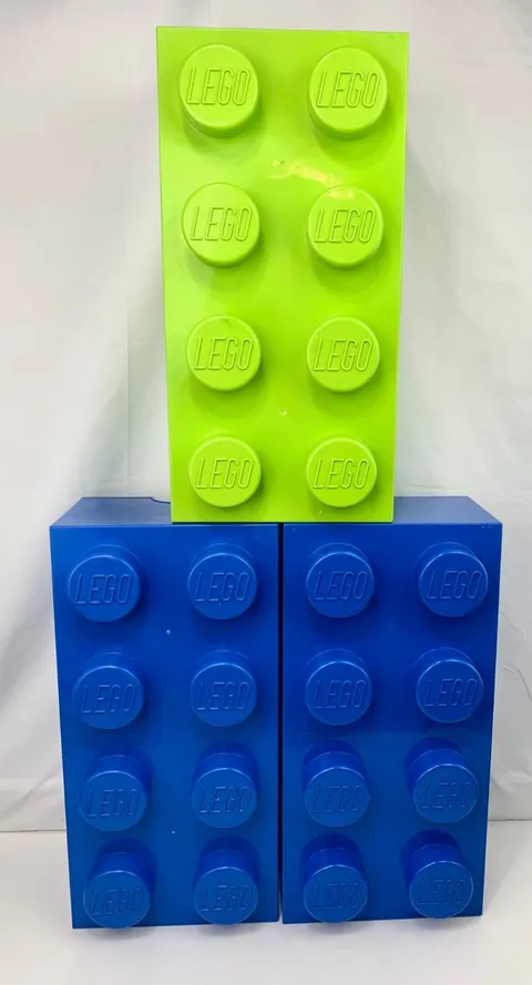 Lego Storage Cases - 2x4 8-Stud Brick Blue Lime Blue w/ Drawers - 2012