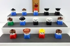 Vintage Lego Duplo Square Base Lot of 14 Figures - People and Animals