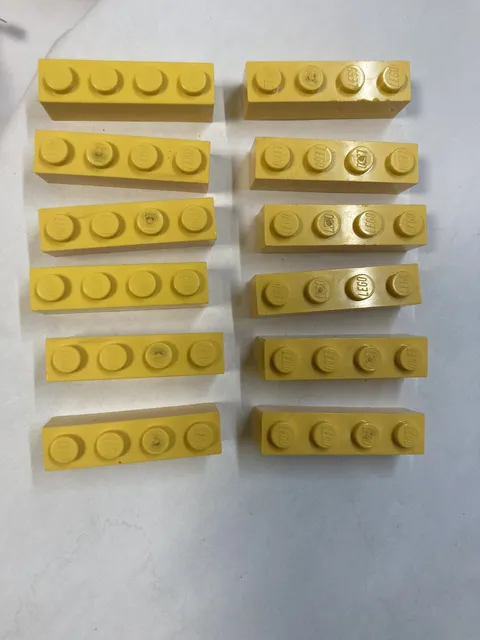 LEGO Parts Yellow Bricks/Blocks Lot of 12: 1 X 4